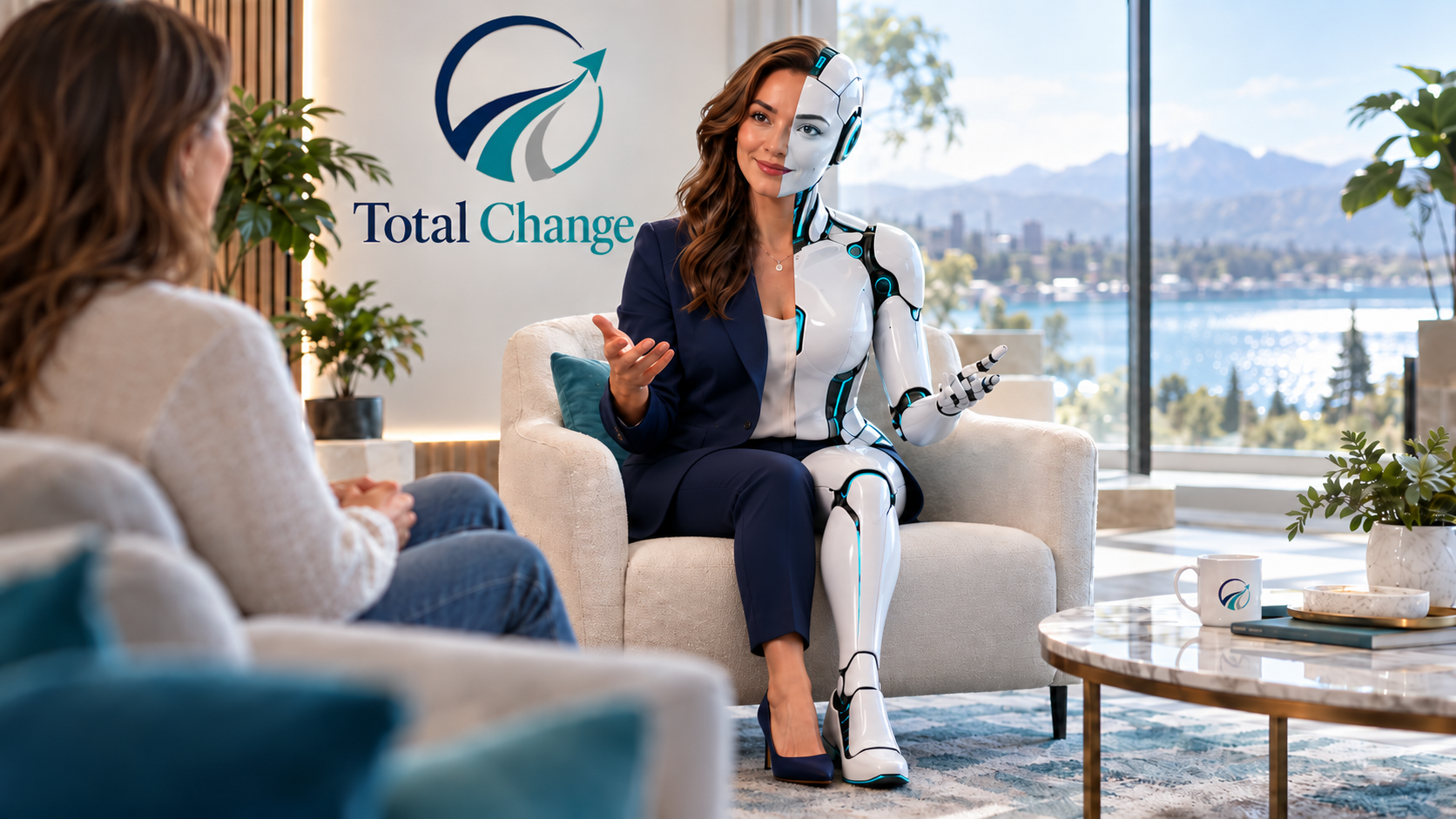 Total Change human and AI coaching conversation